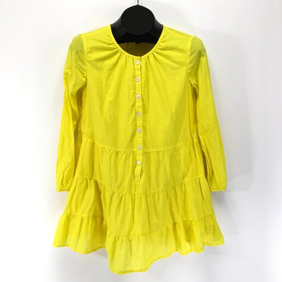 J. Crew Tiered Tunic / Mini Dress Women's XS Yellow Woven Pockets Spring Party - Picture 1 of 11